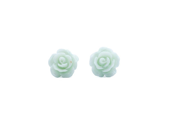 Aretes flor aragonita y turquesa verde